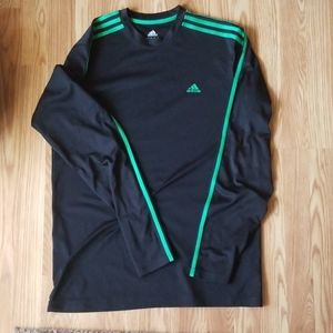 Black and green long sleeved Adidas workout shirt